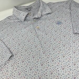 Peter Millar Florida Room Cocktail Martini Print Polo Summer Comfort Mens Large
